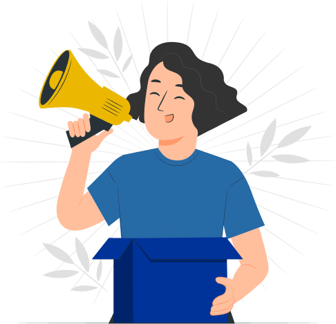 A girl is making announcements