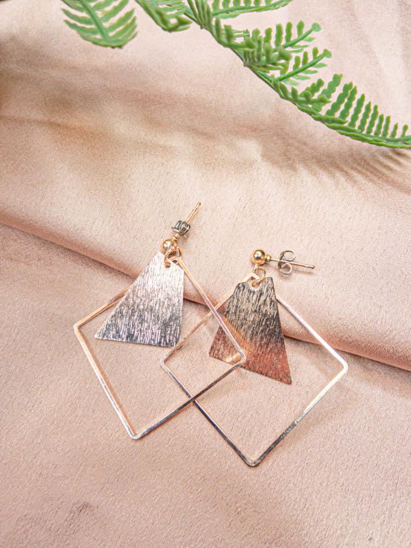Rose Gold Geometric Earrings