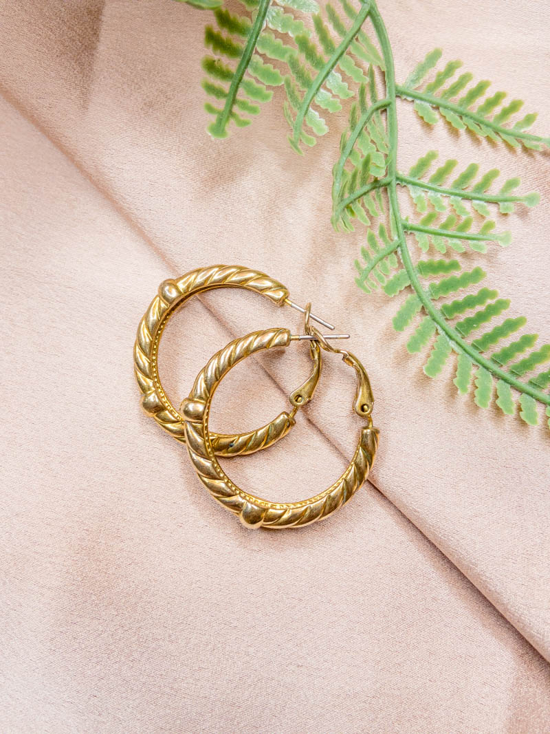 Vintage Baroque Hoop Earrings