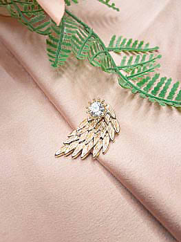 Gold Wing Rhinestone Earring