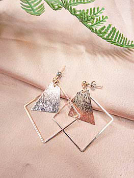 Rose Gold Geometric Earrings